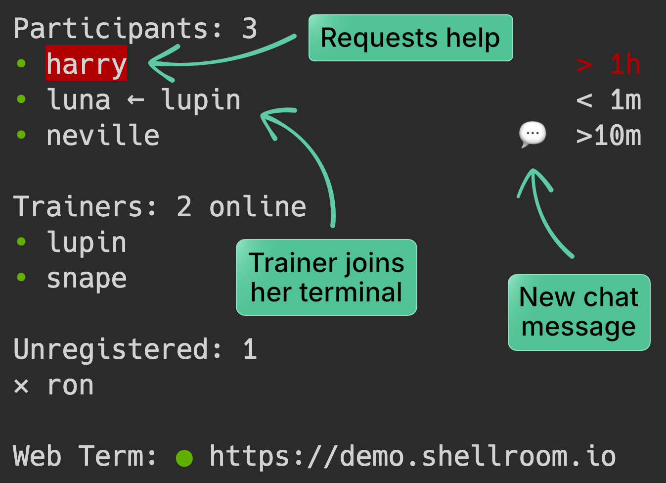ShellRoom trainer dashboard